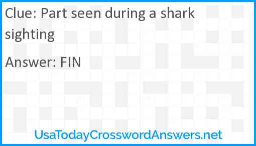 Part seen during a shark sighting Answer