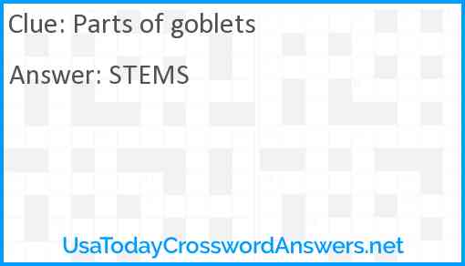 Parts of goblets Answer
