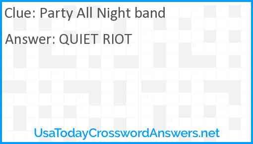 Party All Night band Answer