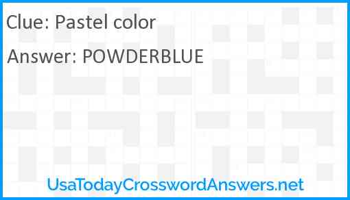 Pastel color Answer