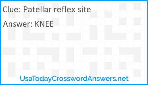 Patellar reflex site Answer