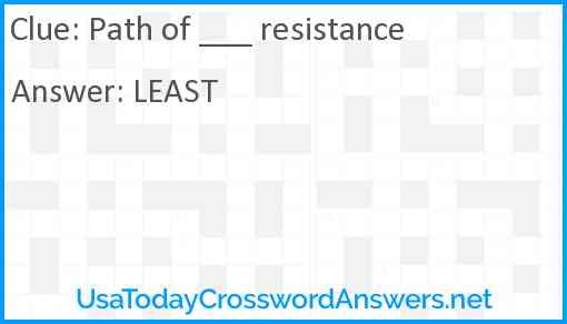 Path of ___ resistance Answer