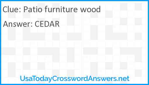 Patio furniture wood Answer