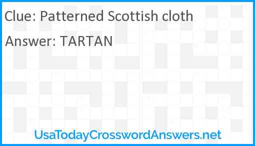 Patterned Scottish cloth Answer