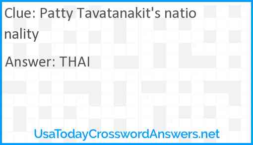 Patty Tavatanakit's nationality Answer
