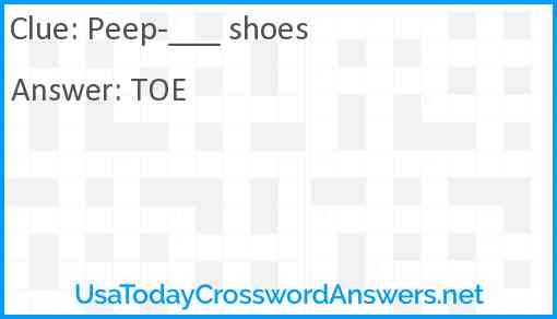 Peep-___ shoes Answer