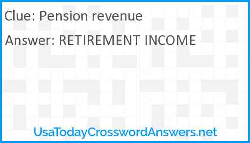 Pension revenue Answer