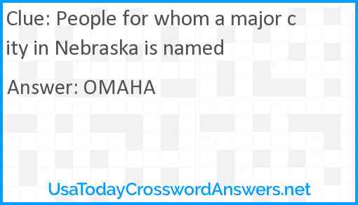 People for whom a major city in Nebraska is named Answer