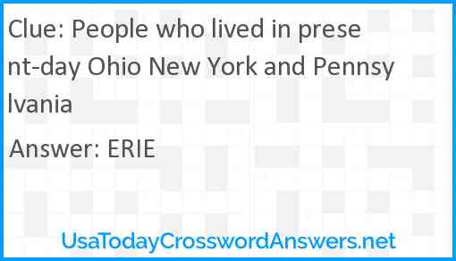 People who lived in present-day Ohio New York and Pennsylvania Answer