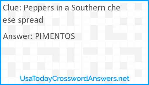 Peppers in a Southern cheese spread Answer