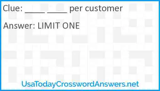 ____ ____ per customer Answer