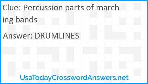 Percussion parts of marching bands Answer