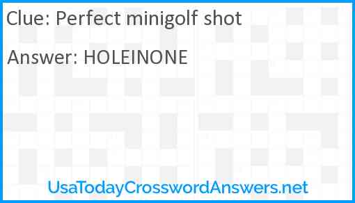 Perfect minigolf shot Answer