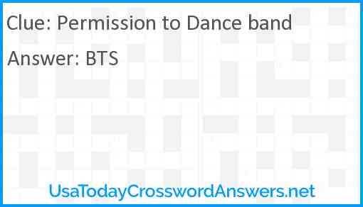 Permission to Dance band Answer
