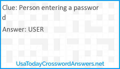 Person entering a password Answer