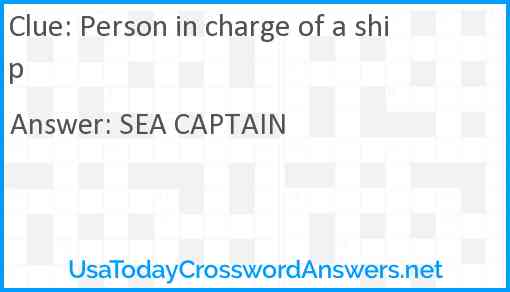 Person in charge of a ship Answer