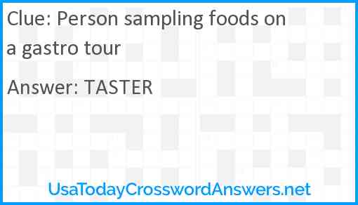 Person sampling foods on a gastro tour Answer
