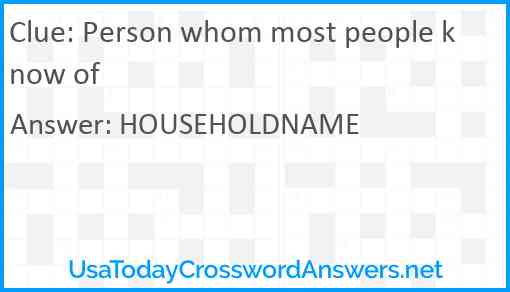 Person whom most people know of Answer