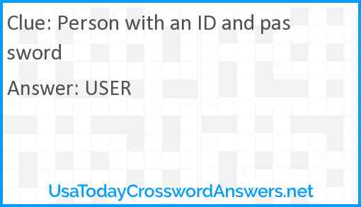 Person with an ID and password Answer
