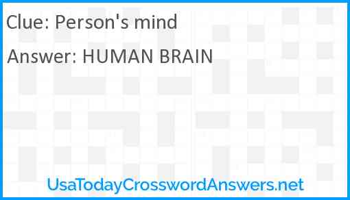 Person's mind Answer