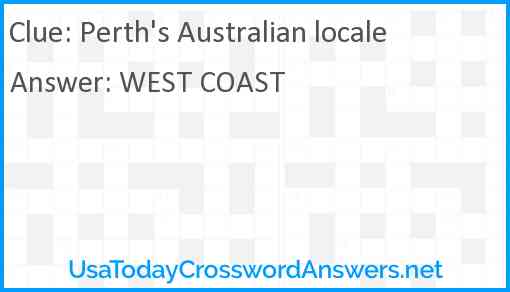 Perth's Australian locale Answer