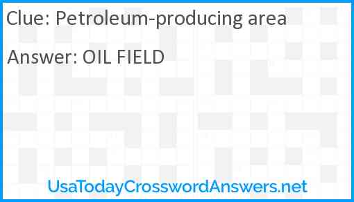 Petroleum-producing area Answer