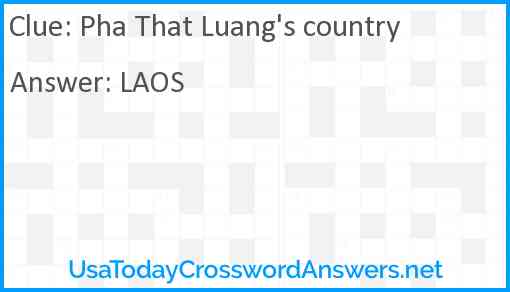 Pha That Luang's country Answer
