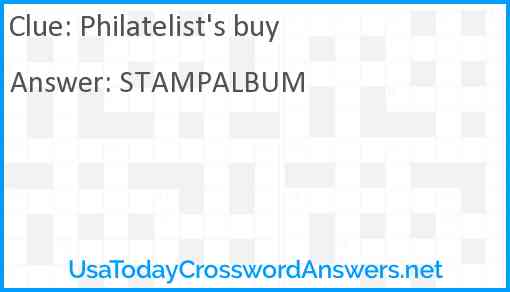 Philatelist's buy Answer