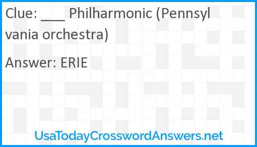 ___ Philharmonic (Pennsylvania orchestra) Answer