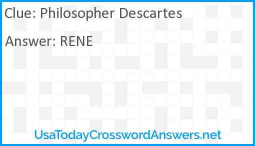 Philosopher Descartes Answer