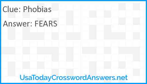 Phobias Answer