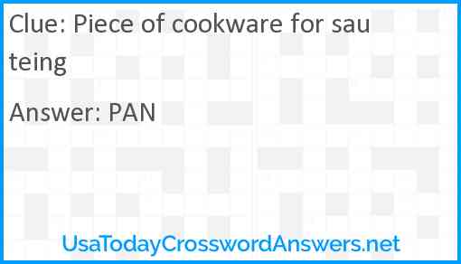 Piece of cookware for sauteing Answer
