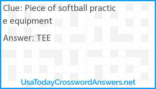 Piece of softball practice equipment Answer