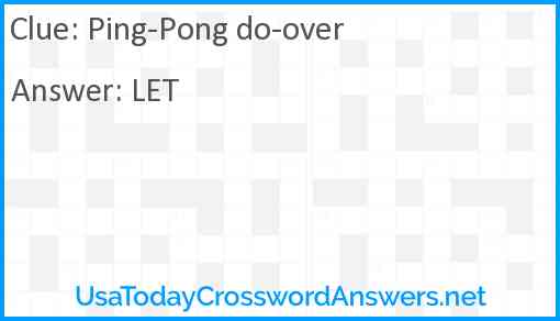Ping-Pong do-over Answer