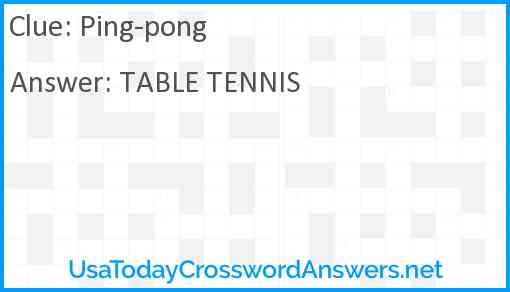 Ping-pong Answer