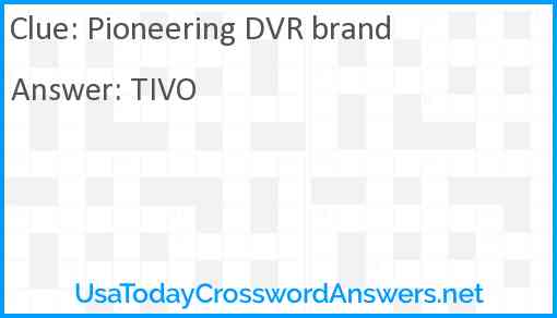Pioneering DVR brand Answer
