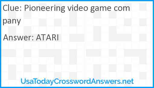 Pioneering video game company Answer