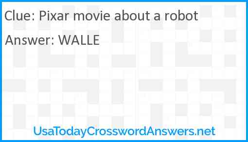 Pixar movie about a robot Answer