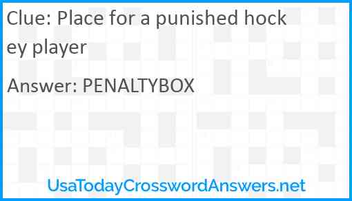 Place for a punished hockey player Answer