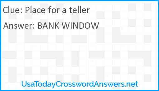 Place for a teller Answer