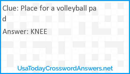 Place for a volleyball pad Answer