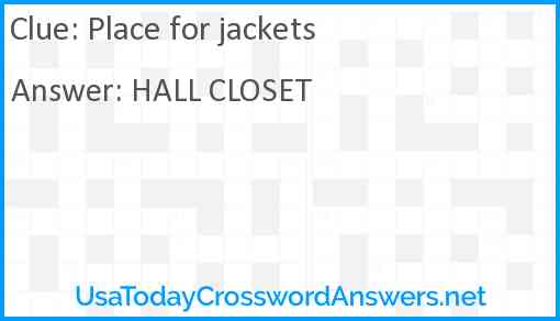 Place for jackets Answer