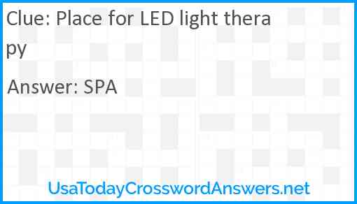 Place for LED light therapy Answer
