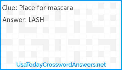 Place for mascara Answer