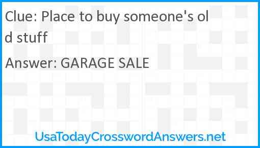 Place to buy someone's old stuff Answer