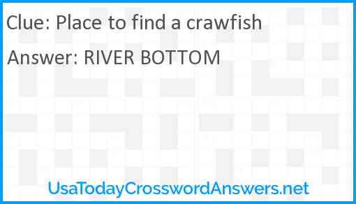 Place to find a crawfish Answer