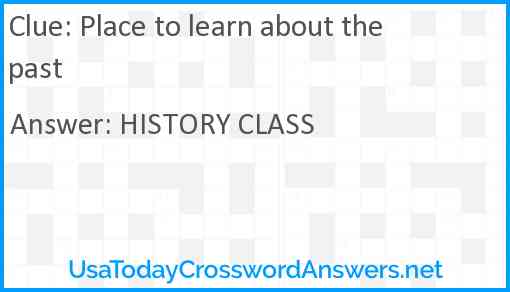 Place to learn about the past Answer