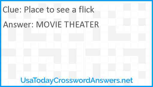 Place to see a flick Answer