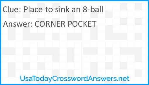 Place to sink an 8-ball Answer