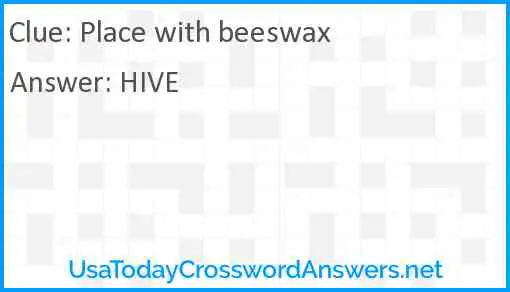 Place with beeswax Answer